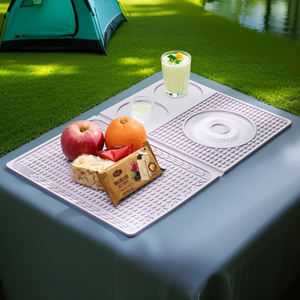 Tapis de séchage de vaisselle en silicone Table résistante à la chaleur pour usage multiple Égouttoir à vaisselle Camping Tapis en silicone pliant pour comptoir de cuisine - Product Image 2