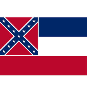 Недорогой 100% полиэстер большой 3*5 футов флаг страны Миссисипи с двумя Люверсами - Product Image 1