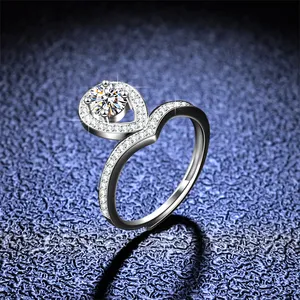 Moissanite Gemtones Moissanite Ring Low Price S925 Silver VVS Engagement Wedding Factory 1ct 0.5ct White CLASSIC Gemstone Rings
