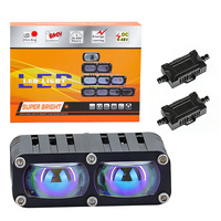Phares LED à 2/3/4/5/6 lentilles pour moto, feux de croisement et de route, mini projecteurs LED pour tout-terrain, VTT, scooter