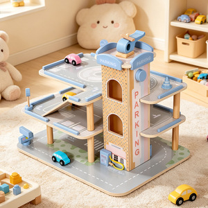 <span class=keywords><strong>En</strong></span> gros, Ensemble de <span class=keywords><strong>jeu</strong></span> de <span class=keywords><strong>garage</strong></span> de stationnement <span class=keywords><strong>en</strong></span> <span class=keywords><strong>bois</strong></span> Montessori à 3 niveaux pour enfants, pour l'apprentissage du trafic des voitures des tout-petits - Product Image 3