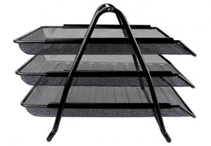 3-Tier Metal Mesh Desktop Office <b>Organizer</b> Tray Document Holder and <b>File</b> Tray for Desk Enhances Paper Management - Product Image 4