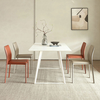 Vantervi Chaise de réception moderne de luxe en cuir marron empilable pour café restaurant maison bureau bar salle à manger atelier