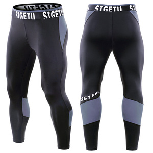 Mallas de entrenamiento deportivas para gimnasio sólidas para hombre, pantalones de compresión para correr, mallas de secado rápido para actividades deportivas al aire libre - Product Image 2