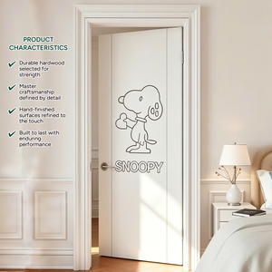 Pegatina Decorativa para Puerta Interior de Madera Maciza con Diseño de Contorno Blanco de Snoopy para Decoración de Habitaciones de Villas - Product Image 2