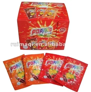 Halal and BRC wholesale individual wrapper 1gX50pcsX12boxes sweets candy fruity flavor popping Candy With Tattoo