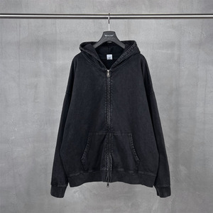 Nuova Felpa con Zip Vintage da <span class=keywords><strong>Uomo</strong></span>, Logo Personalizzabile, Pronta per la Vendita all'Ingrosso, <span class=keywords><strong>Abbigliamento</strong></span> Streetwear Maschile - Product Image 2