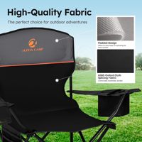 Chaise de camping avec sac isotherme, robuste, capacité 250 lbs, chaise pliante avec poche latérale, chaises quadruples portables pour la plage et la pêche