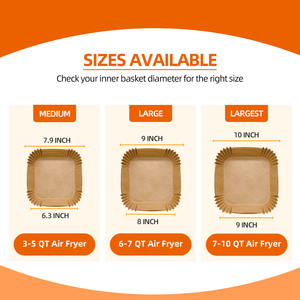 BPA Free Disposable <strong>Parchment</strong> <strong>Paper</strong> <strong>Liners</strong> Non-stick and Oil Proof square Round 125 Pcs 200 Pcs <strong>air</strong> <strong>Fryer</strong> <strong>Liners</strong> - Product Image 4