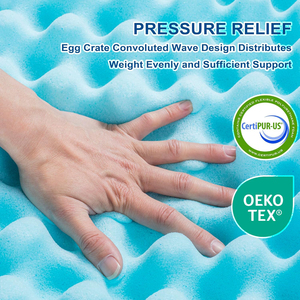 Nệm Topper đôi kích thước 2 inch Trứng Thùng phức tạp làm mát Gel Bộ nhớ bọt Nệm <span class=keywords><strong>Pad</strong></span> - Product Image 2