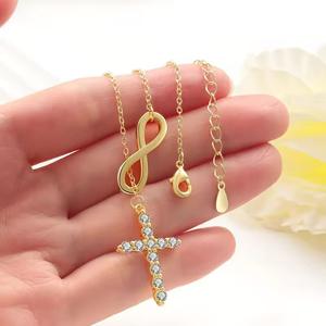 2025 थोक अनुकूलित उच्च गुणवत्ता वाले फैशन नए डिजाइन अनंत प्रतीक मोबियस बकल ज्यामितीय क्रॉस पेंडेंट हार हार - Product Image 3