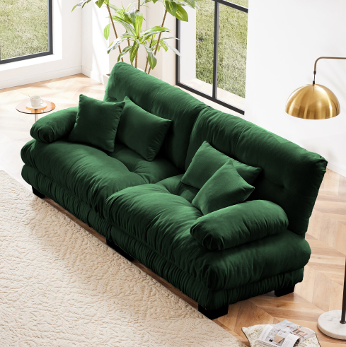 Green + Chenille + 2 Seat