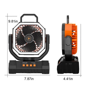 Ventilateur portable multifonctionnel LED USB d'extérieur, 4 vitesses, sur pied, rechargeable 20000 mAh, pour camping, modèle F6S - Product Image 4