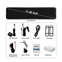 11.26 "Miroir Portable Sans Fil Carplay Androidauto 4K Multi-UI ADAS GPS Navigation Double Enregistrement DVR Moniteur Dispositif