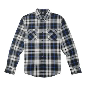 Daily Office Wear Flannel Shirts Custom Brand Different Plaid Swatches Long Sleeve Relaxed Fit Shirts for Man