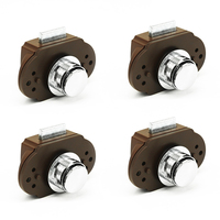 Loquet de tiroir à bouton-poussoir sans clé marron et doré pour camping-car, caravane, bateau, porte de douche, anti-vibration