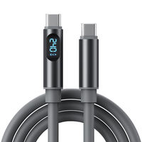 Cable USB C a USB C de 240W PD 3.1 con Pantalla LED de Potencia, Cable de Carga Rápida de 5A para MacBook Pro M4 Hub