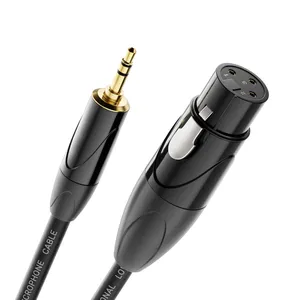 3.5mm To Mini XLR Female Stereo Audio Cable 1/8 Inch TRS To 3-pin Mini XLR Female Headphones Audio Cable