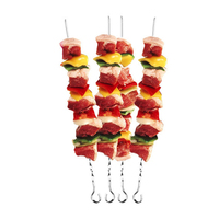 Brochettes de barbecue en gros, aiguilles plates et larges en métal pour kebab, idéales pour le camping en extérieur