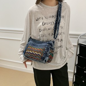 Vintage Denim Embroidered Tote Bag Women 2026 New Large Capacity Handbag Urban Simplicity Summer Two Straps