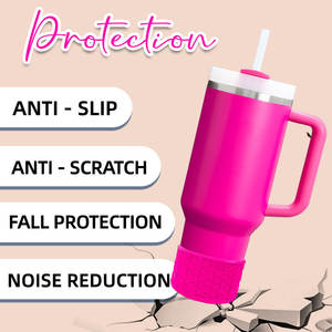 Protège-bouteille en silicone tressé texturé pour base de gobelet, accessoires pour bouteilles d'eau de sport et ustensiles de boisson domestiques - Product Image 5