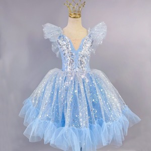 Disfraz de lentejuelas largas para escenario de baile de bebé feliz de nuevo diseño 2025 para niña - Product Image 1