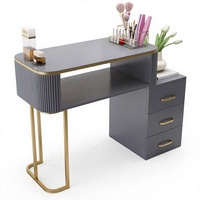 Table de manucure avec tiroirs de rangement, poste de travail professionnel pour salon, table de manucure réglable pour studio de beauté