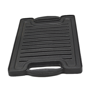 Nueva Plancha de Hierro Fundido Rectangular Precurada Reversible para Camping - Product Image 6