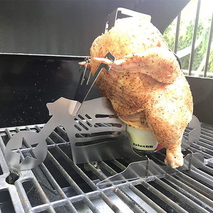 Divertido Soporte para Asar Pollo con Forma de Lata de Cerveza para Motocicleta, Portátil, de Acero Inoxidable Antiadherente para Asar a la Parrilla - Product Image 5