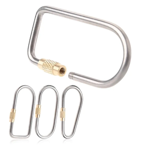 Nouvelle mousquetelle porte-clés en alliage de titane pour <span class=keywords><strong>camping</strong></span>, avec anneau de suspension et crochet de verrouillage - Product Image 2