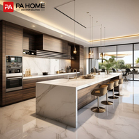 PA contemporain moderne en forme prêt à assembler modulaire laqué personnalisé armoires de cuisine en bois îlot mobilier d'appartement