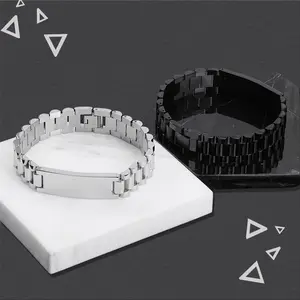 Pulseira de aço inoxidável para homens, pulseira personalizada com nome para relógio e pulseira