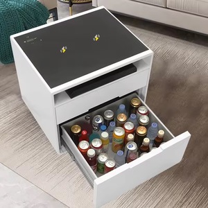 Docarelife, muebles de habitación de lujo, inteligente, Bluetooth, dos cajones, mesita de noche blanca, Mini nevera, mesita de noche de carga de teléfono inalámbrico - Product Image 3