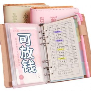 Spiral Saving Money Challenge A5 Printed Loose-Leaf Goal Pocket Leather & Paper Cover Planner Notebook with Cash Envelope Gift - Product Image 1