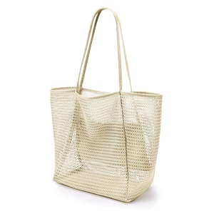 Sac fourre-tout en maille polyester à motif de points, avec poignée détachable, fermeture éclair, design pliable, capacité 20-36L, sac de mode féminin - Product Image 5