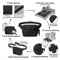 Pochette de hanche médicale imperméable en polyester BSCI avec fermeture éclair, sac banane portable pour infirmière, organisateur multi-poches pour outils d'urgence en clinique
