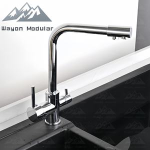 Современный кухонный смеситель с двойной ручкой - Product Image 5