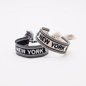 Pulseras <span class=keywords><strong>de</strong></span> la Amistad Ajustables con Letras Bordadas, Correa Tejida para la Muñeca, Regalos para Mejores Amigos - Product Image 6