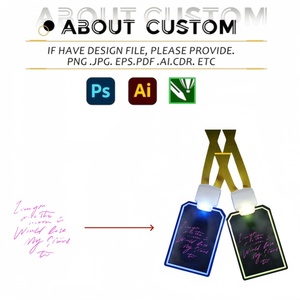 Badge nominatif lumineux LED en acrylique avec logo personnalisé pour festival <span class=keywords><strong>de</strong></span> musique, carte d'identité professionnelle, carte <span class=keywords><strong>de</strong></span> visite, avec cordon <span class=keywords><strong>de</strong></span> suspension pour bar - Product Image 5