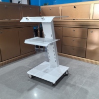 Chariot mobile à trois niveaux pour instruments dentaires, avec roues silencieuses, chariot de traitement médical, support de rangement pour équipement de laboratoire dentaire