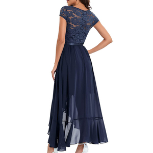 TONGYANG Abito da Sera Lungo da Donna Elegante in Pizzo Rosso con <span class=keywords><strong>Spacco</strong></span> Scollo a V Vestibilità Aderente per Feste e Balli - Product Image 3