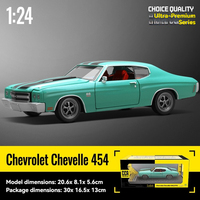 Modèle de voiture miniature authentique sous licence 1:24 Chevrolet 1970 en alliage, modèle de voiture en métal, Coche Modelo Del Metal, portes ouvrables
