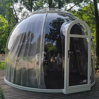 Dôme géodésique transparent moderne pour l'extérieur, type igloo, avec structure en aluminium et polycarbonate