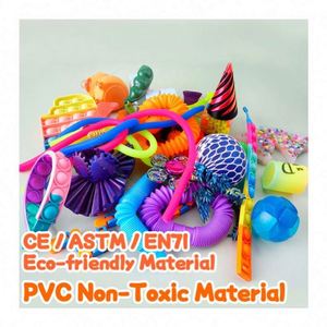 Juego de Juguetes Sensoriales Antiestrés de 42 Piezas, Incluye Tubos Pop Squishy, Dinosaurios Popper y Tapete de Burbujas para Niños con Autismo, Regalos para el Aula - Product Image 4