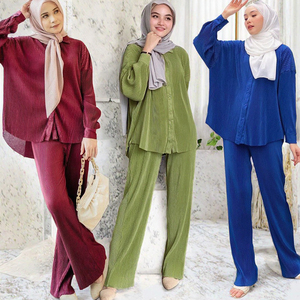 M908 #   Ensemble Abaya d'hiver pour femmes, directement de l'usine, provenant de Malaisie et d'Indonésie, pantalon plissé ample, mode provenant de la meilleure source - Product Image 3