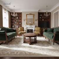 Meubles EKAR |   Table basse ovale en marqueterie Stately Manor - Pièce maîtresse classique américaine de luxe