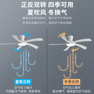 Ceiling Fan Light With Led Fixed Blade 52 Inch For Living Room Bedroom Home Use - Product Image 4