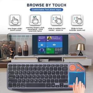2.4G Wireless <b>TV</b> Keyboard with Touchpad Ultra Slim Bluetooth Portable Rechargeable Keyboard for Smart <b>TV</b> IOS S - Product Image 4