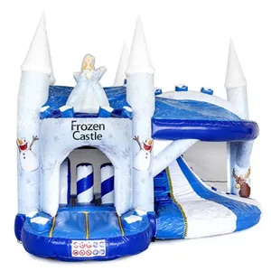 Inflatable đông lạnh lớn hoạt động lâu đài và trượt đông lạnh chủ đề lâu đài bơm hơi và trượt Combo cho trẻ em