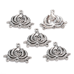5 couleurs alliage Lotus charme pour Bracelets colliers Linker pendentif bricolage fabrication de bijoux faits à la main 26*18mm <span class=keywords><strong>G123</strong></span> - Product Image 4
